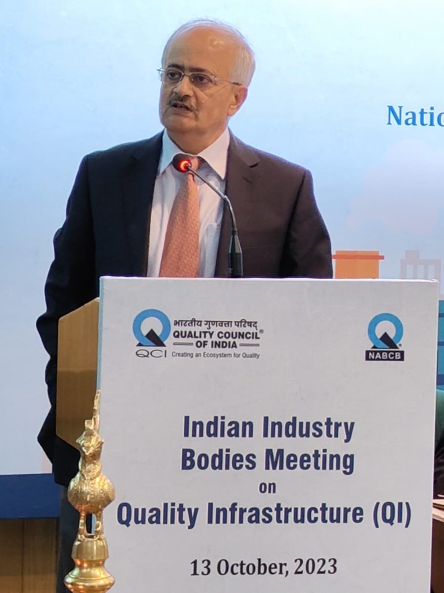 QualityCouncil's tweet photo. Mr. @vipin_sondhi, Chairman, @NBQP_QCI, highlighted the importance of sustainability of the Automobile Industry &amp; said it's a multifaceted issue that involves ongoing efforts to reduce environmental impact, adapts to changing consumer needs, &amp; ensures economic and social benefits https://t.co/zAXqr4GnFE