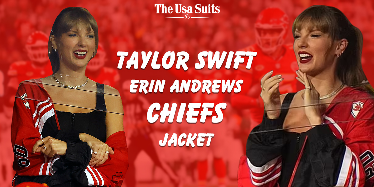 TheUSASuits's tweet photo. 🛒ORDER NOW 
NEW TAYLOR SWIFT JACKET ONLY IN 109$ 

🧥Taylor Swift Erin Andrews Chiefs Jacket
🔗Link : https://t.co/kUfEH0iL6X

#TaylorSwift #taylorswiftcheifs #cheifs #kelce #KansasCityChiefs #KansasCity #TravisKelce #taylorandtravis #ChiefsKingdom #ChiefsVSBroncos https://t.co/uoqKW4LOJu