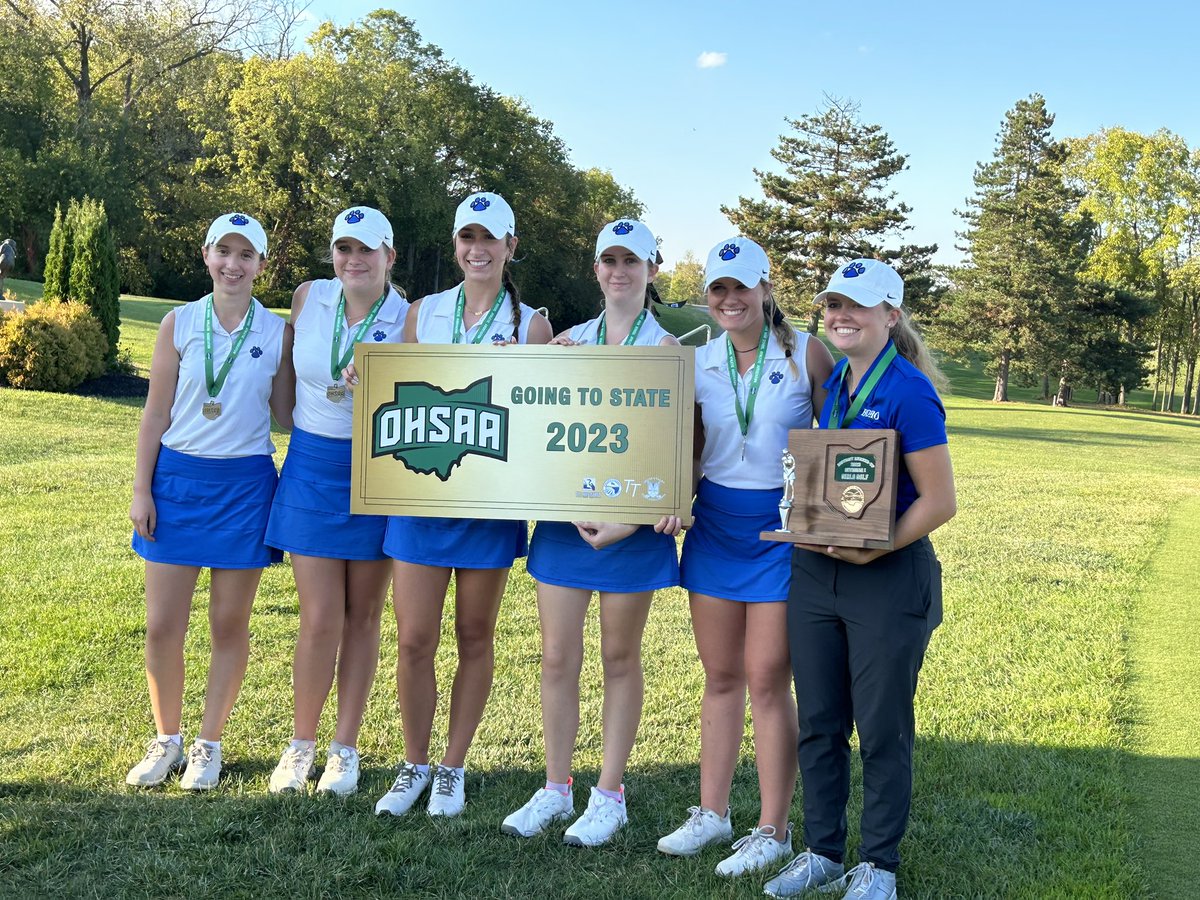 Congrats to the girls for qualifying for the state tournament for the 2nd consecutive year! Finished 2nd place by 1 shot! 

Danielle 75
Taylor 76
Kinsley 78
Elise 84
Emily 85

🔵⚪️🔵⚪️🏆🏆