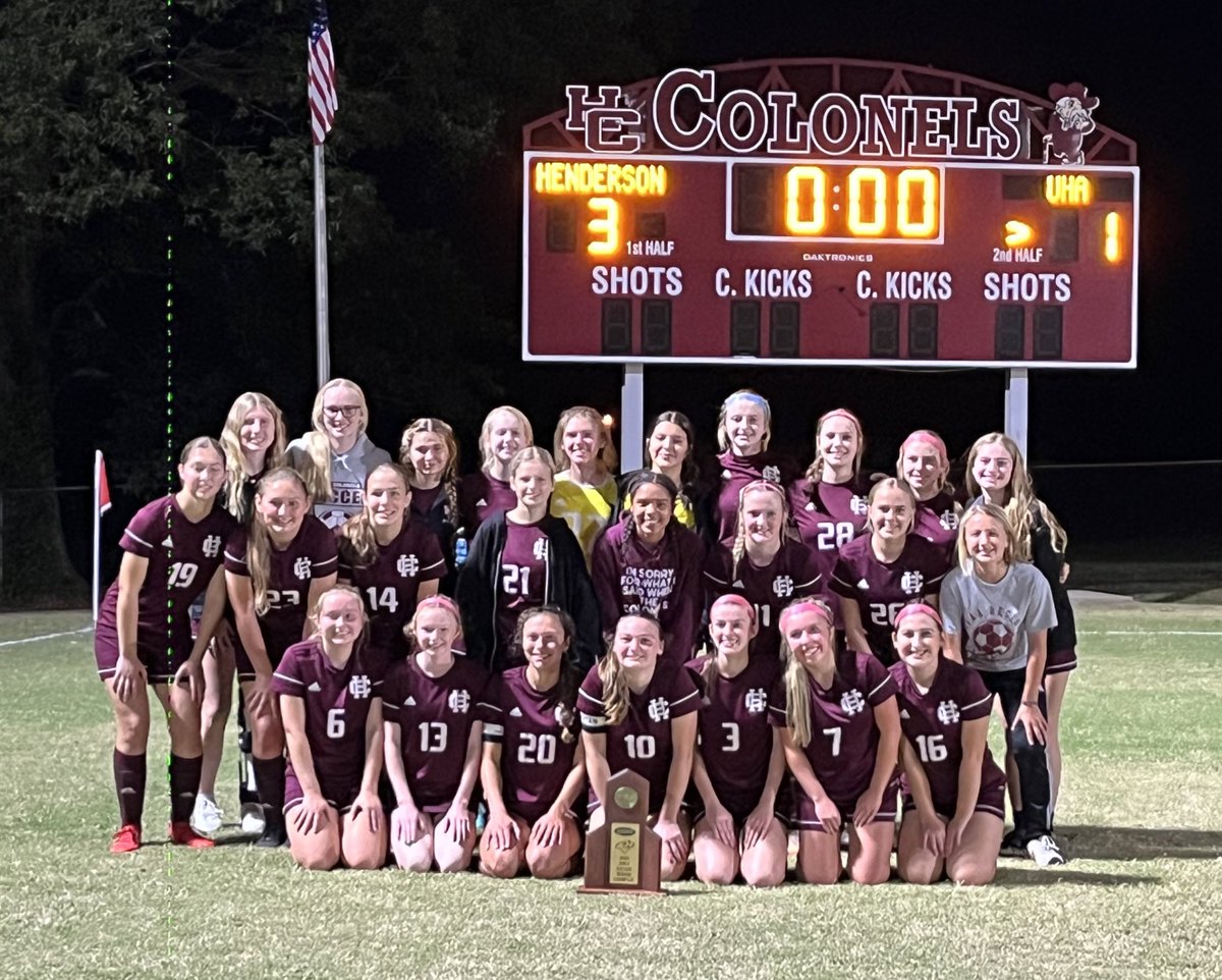 HCHSColonels's tweet photo. Your Regional Champions - Lady Colonel Soccer!!  Congratulations!!! https://t.co/5epQVqASLW
