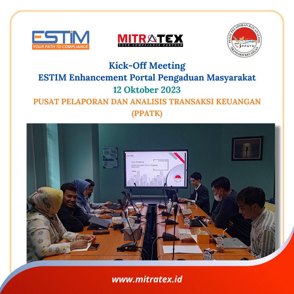 mitratexID's tweet image. Kick-Off Meeting ESTIM Enchancement Portal Pengaduan Masyarakat 12 Oktober 2023

linkedin.com/feed/update/ur… #ESTIMSoftware

#ESTIMITSM #ITServiceManagement #ProjectKickOff