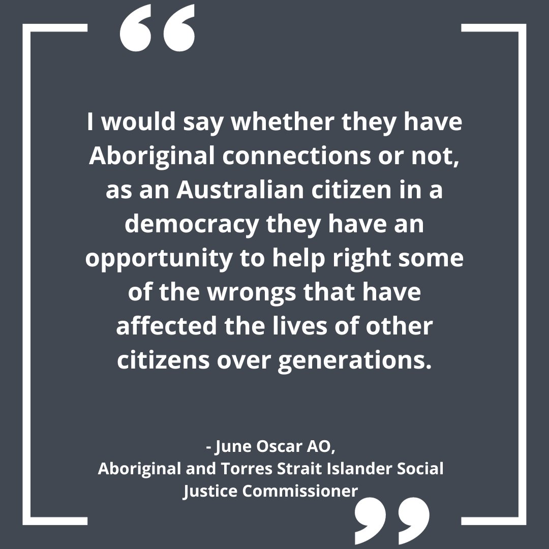 These quotes come from a feature story about Aboriginal and Torres Strait Islander Social Justice Commissioner, <a href="/June_Oscar/">June Oscar</a>, written by Victoria Laurie and published in The Australian today. Read it in full on our website: humanrights.gov.au/about/news/clo…

#VoiceReferendum
