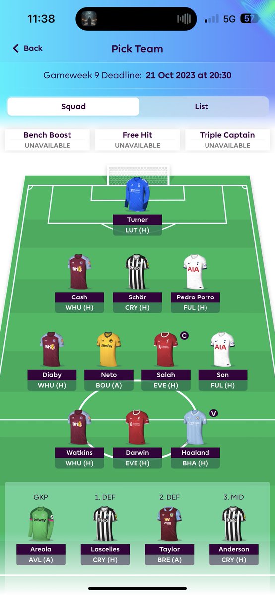 FPLLewis's tweet photo. Maddo being the main one I’m worried about not having but same token I need someone different to make moves, enter Darwin. https://t.co/jAtHW0WCt2