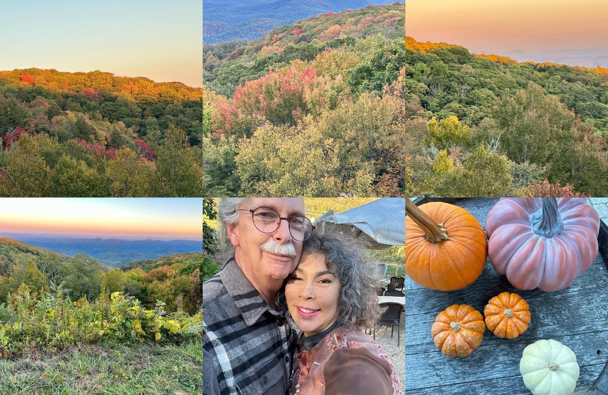 De regreso de la vinada con amigos… ¿Pueden creer que estas son las vistas del camino de regreso a casa? ¡La vida es maravillosa en las Montañas Apalaches! #appalachianmountains #appalachia #autum #fall #blueridgeparkway #jimandyndiana #applatinx