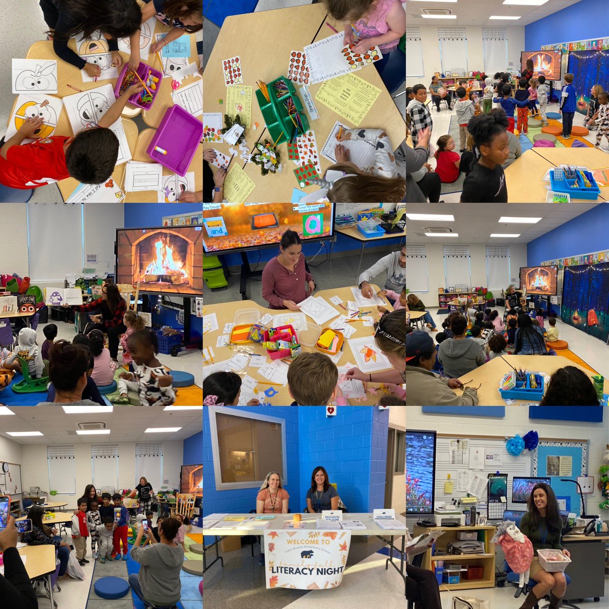 DingaLeadWLove's tweet photo. Amazing first Literacy Night! Fall themed fun with 16 of our great staff and awesome turnout by the community! Thank you PTA for the Book Fair! @CabinBranchRS @CabinBranchAP @miss_grinham https://t.co/5fqfdyYBYl