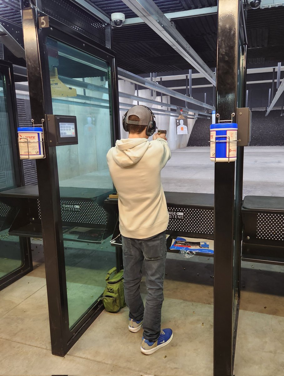 RogerMpls's tweet image. A little father-son night at the range tonight. He did really well, considering it was his first time shooting a handgun. #thegoodstuff