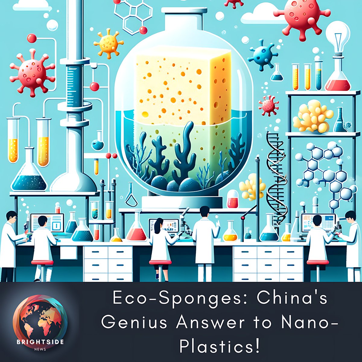 NewsSideBright's tweet photo. 🌊💡 Chinese scientists unveil feather-light sponges that gobble up nano-plastics! Dive deep into this game-changing invention with us and imagine cleaner oceans!

Here's all you need to know 👇

🧵 1/7