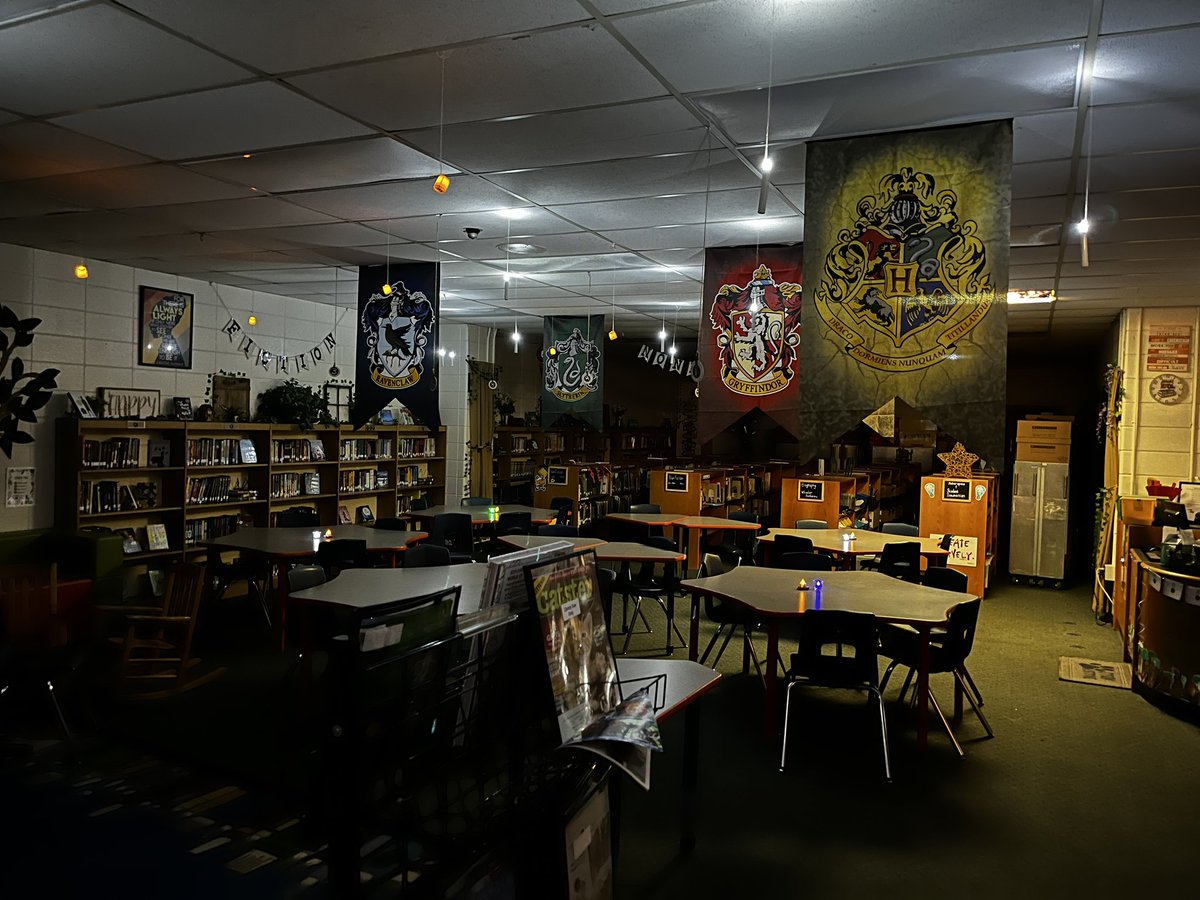 MizzBLibrary's tweet photo. For the love of #reading… the headmistresses hosted our first Harry Potter Reading Club meeting today @WheelerElem #jcpslibraries @mrs_bratton @WildcatKinders @JCPS_LMS More pics coming soon! @CoachMeredith https://t.co/4cwnKkoDwN