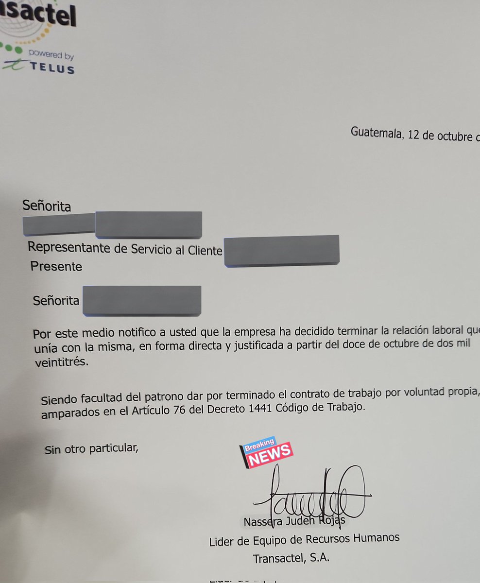 manuelale69's tweet image. Empiezan despidos en call center #Telus @TELUS