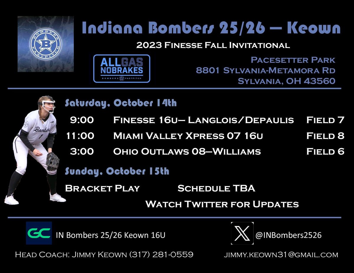 Holy Toledo the Bombers are coming to town!!
<a href="/kunkle18/">Sue Kunkle</a> <a href="/CoachKnerem/">Emlyn Knerem</a> <a href="/INBombers2526/">Bombers07Keown</a> @Ltrout07 <a href="/Coach_Veee/">Kirsten Verdun</a> <a href="/CoachStanton/">Shonda Stanton</a> <a href="/Coachmun/">Mat Mundell</a> @NKUSBCoachG <a href="/Coach_pooch/">Mike “Pooch” Perniciaro</a> <a href="/coachferrell15/">Ben Ferrell</a> <a href="/tkzink247/">Tristan Zink</a> @CoachFentonBG