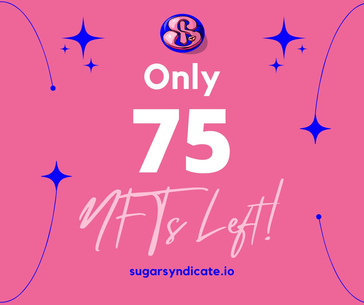 to announce we only have 75 JellyBein NFTs left !!!📈

Get them now while they last &amp; these raffles get sweeter &amp; sweeter ! 🎰🍬 

sugarsyndicate.io 🌐

#sugarsyndicate #JellyBeins #SS #web3 #Raffle #blockchainraffles #nft #NFTCommmunity #nftcollectors