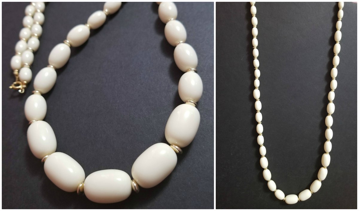 CLASSIC STYLE #VINTAGE White Graduated Oval #Beads #Necklace Gold Tone Accents 30' #vintage60s #classicjewelry #classicstyle #vintagestyle #vintagebeads #graduatedbeads #ebayfinds #accessories #vintagegifts #fallstyle ebay.com/itm/2664528791… #eBay via @eBay