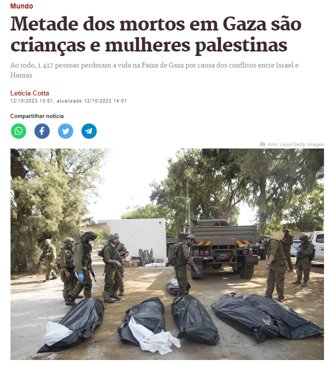 historia_pensar's tweet photo. Vou frisar isso, porque é algo surreal.
- A idade média dos habitantes de Gaza é 17 ANOS.
- 45% dos moradores de Gaza tem 14 ANOS OU MENOS. Metade da população de Gaza são CRIANÇAS.

Todas as matérias vão repetir essa estatística aqui embaixo porque METADE dos palestinos em Gaza são CRIANÇAS. Israel está MATANDO CRIANÇAS. A imprensa está tentando te convencer a apoiar a morte em massa de CRIANÇAS.
+