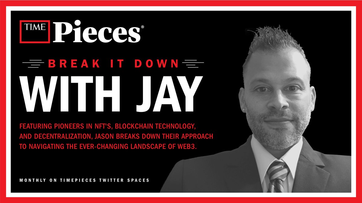 A special episode of Break It Down with <a href="/Jay_On_Time/">Jay</a> is coming to the TIMEPieces X Spaces tomorrow!

Join Jay and the <a href="/worldofwomennft/">world of women</a> team -- COO <a href="/shannonsnow_sf/">Shannon Snow</a>, Senior Marketing Consultant <a href="/TheDegenesse/">Chelsea Chung</a>, and Product Development at WS Game Company 🔥

(1)