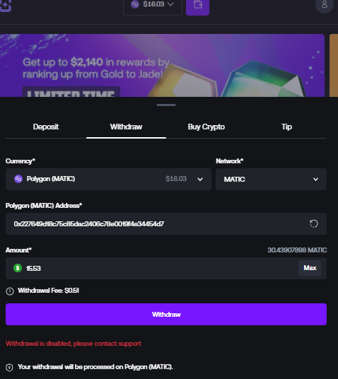 BordonGordon's tweet photo. @shufflecom 💬 Looking for guidance on resolving withdrawal issues. Please help. #Support @shufflecom https://t.co/qyl7f02m9c