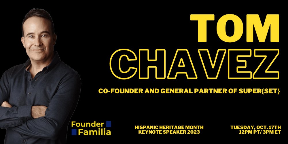We're honored to have @tommychavez as our 2023 Closing Keynote Speaker for HHM on Oct.17th- 12pm PT/3pm ET. This conversation, moderated by @alexbruiz, will cover Tom's life story, professional experience, & insights for entrepreneurs at all stages RSVP: bitly.ws/XdV4