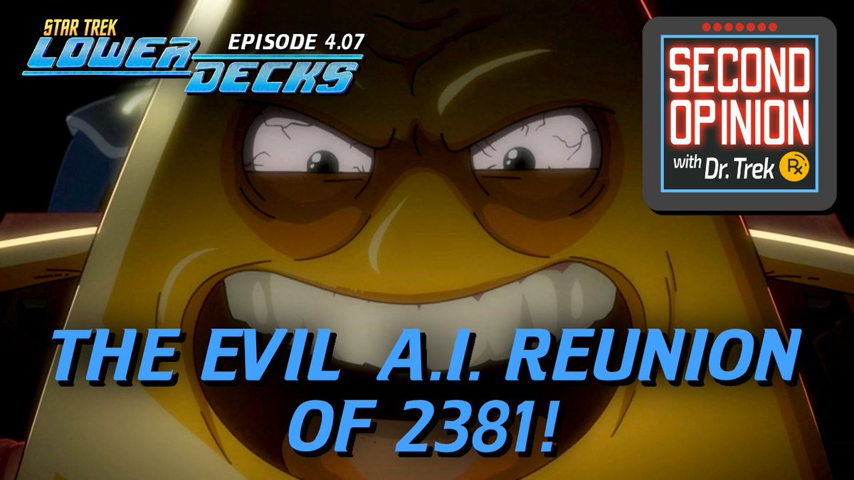 larrynemecek's tweet photo. NEW VIDEO! #StarTrekLowerDecks 4.07 "The Evil A.I. Reunion of 2381!" #DrTrek's Second Opinion #34 is now on my YouTube channel. Three digital foes return — & one becomes three.
Don't forget to like & subscribe! https://t.co/GJ63NFIjo9
#trekland #larrynemecek #badgey #startrek https://t.co/3Pgnbt4DA0
