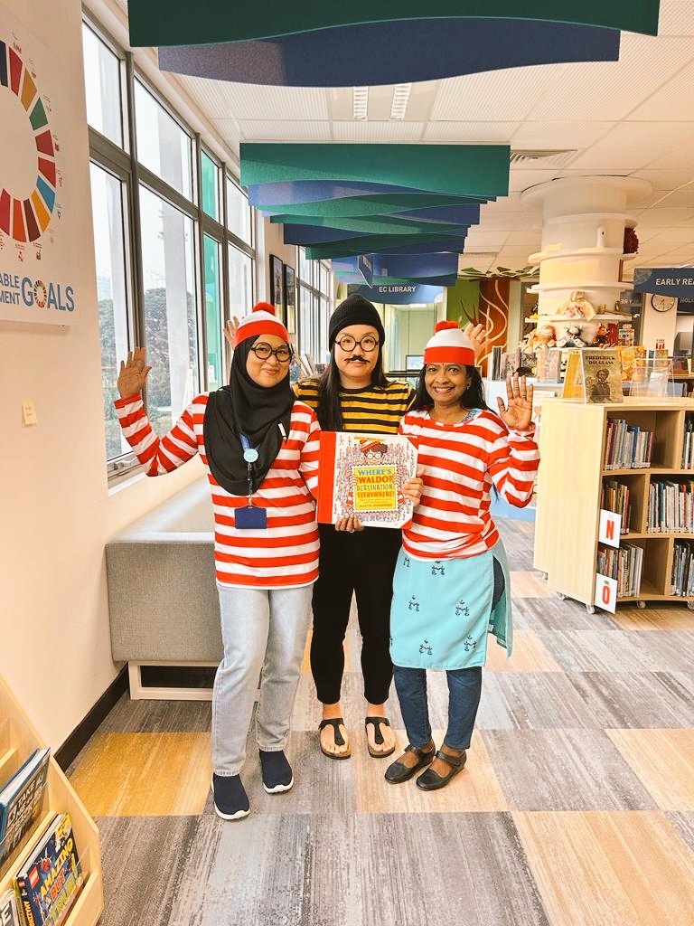 Day 5 of Book Week is always the book character dress up day. So fun to see cute dress ups, saw many dragons and Kittens. And here is our Library Squad: Wally, Wanda and Odlaw (me!) #ISKLESLib #ISKLreads #Isklbookweek23