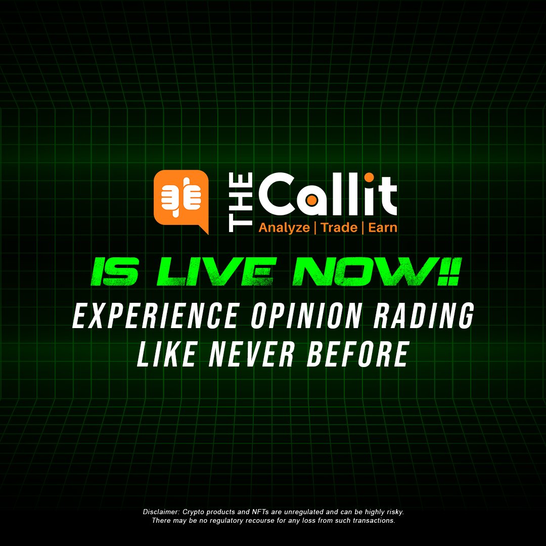 TheCallIt's tweet photo. Exciting news folks!
TheCallIt is LIVE NOW!!
It's time to witness the dawn of a new era in opinion trading.
π https://t.co/dQJyHTr67b
#TheCallIt https://t.co/BshAJtDuJg