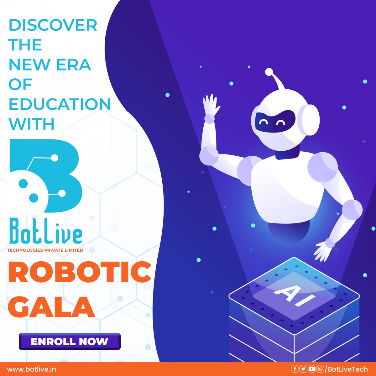 Botlivetech's tweet photo. 🌟 Embrace the Future of Learning with @BotliveTech! 🤖📚

Unlock the world of Robotics and AI like never before. Join us on this exciting journey towards innovation and endless possibilities. 🚀 

#EducationRevolution #Robotics #AI #FutureLearning #Botlive #Hyderabad https://t.co/tuKaEvl61q