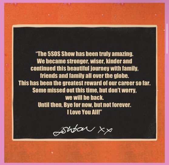 A note from Ashton about #The5SOSShow 🧡