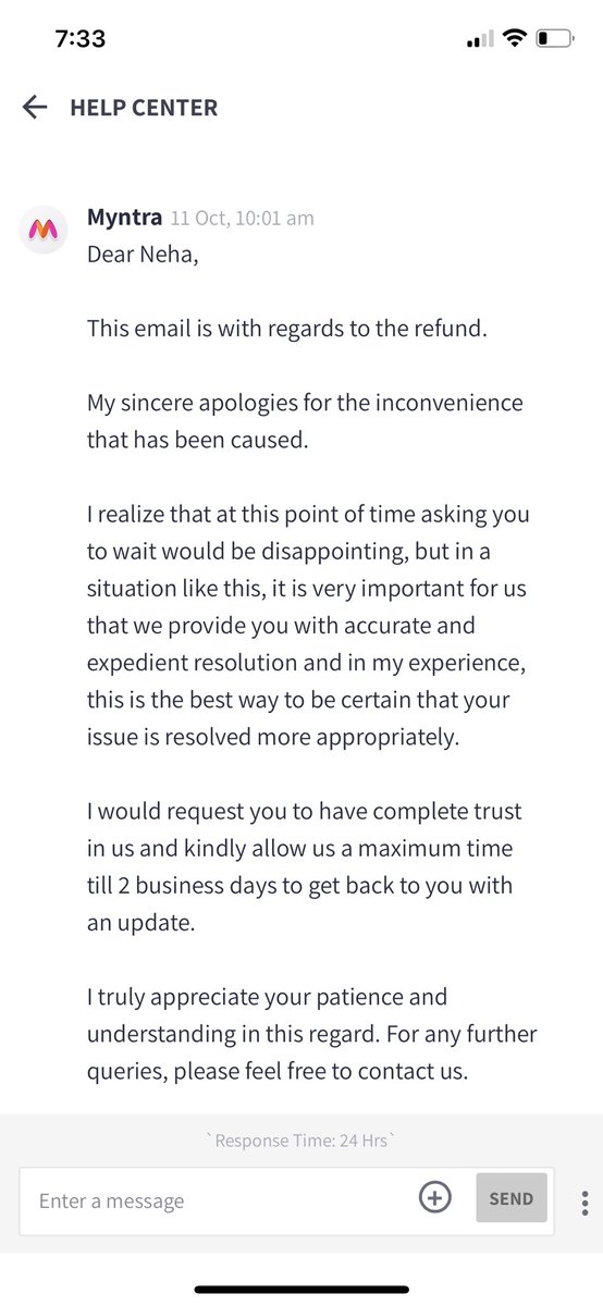 TheNehanium's tweet photo. @MyntraSupport #myntra #BigBillionDays #myntraCustomerCare #poorSupport https://t.co/9S57NLT3Ub