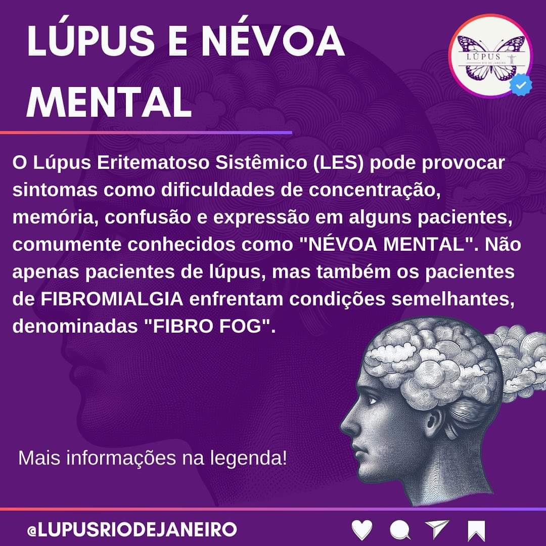 lupuserrejota's tweet photo. LÚPUS e FIBROMIALGIA X ESQUECIMENTO 🧠💜

O Lúpus Eritematoso Sistêmico (LES) e FIBROMIALGIA podem causar sintomas como problemas de CONCENTRAÇÃO, MEMÓRIA, CONFUSÃO, e dificuldade de EXPRESSÃO em ALGUNS PACIENTES. 

#ApoioMútuo https://t.co/VUXJzMc9JB