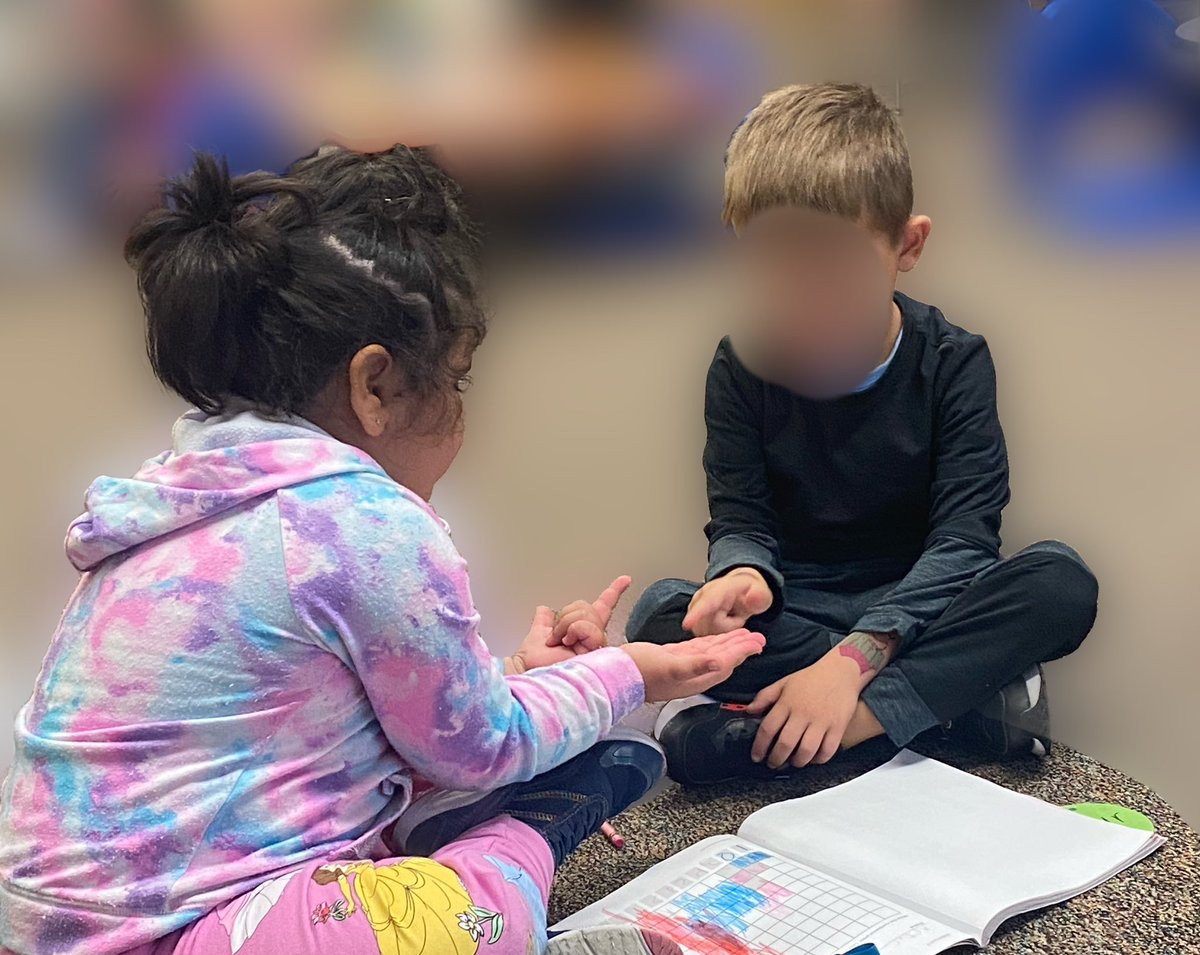 When you look over and see that during math bin time, (where students can explore with math manipulatives) that one of your students stayed back and helped teach one of her classmates about how to do a math strategy all on her own. Melted my teacher heart ❤️