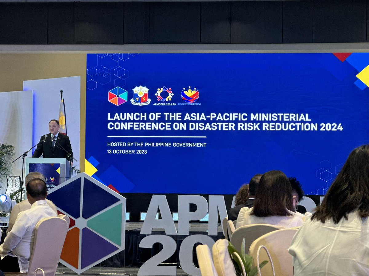 <a href="/EJgomezzzz/">Eireene Jairee Gomez</a> Gilberto Teodoro Jr., National Defense secretary and co-chair of the APMCDRR organizing committee, is also present in today’s event. Teodoro delivers his speech, stressing the need to strengthen the country’s NDRRMC.