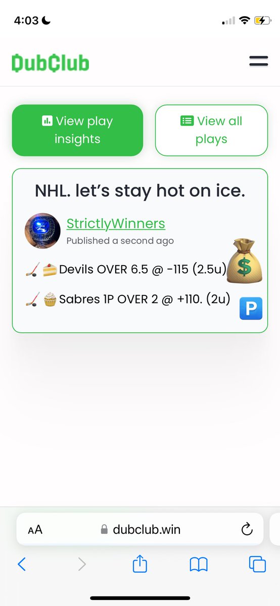 SayLessCashMore's tweet photo. HOLY SHIT !!’n I AM  THE GOAT 

✅🏒🍰Devils OVER 6.5 (2.5u) 

✅🏀🧁Nuggets OVER 219 (2u) 

Everything hits after all. . . . 
4th straight day double digit units pretty much. 

I just need my respect and flowers. 

That’s it. That is all. Goodbye for now. https://t.co/IXhInlRJuc