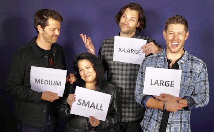VickyVictoriaG's tweet photo. @CreationEnt There was a time I did the J2M op and @mishacollins seem a bit annoyed at me but @JensenAckles and @jarpad thought it was funny; I was just talking about our height. #ExtraSmall #imshrinking #noimfunsize https://t.co/JLnJGAnshk