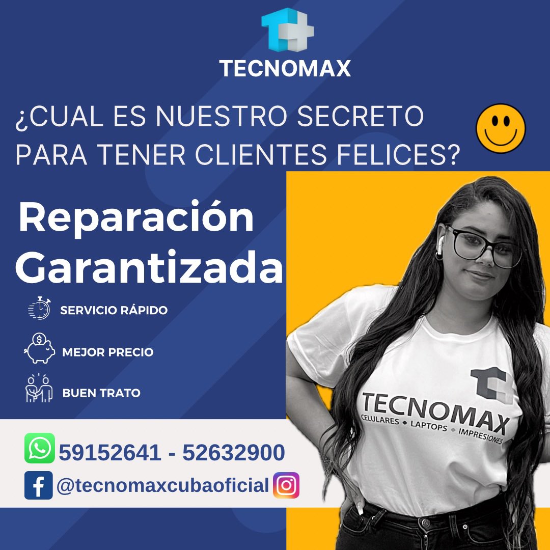Quizás no sea un secreto, pero solo conocemos una manera de hacer las cosas; Y es hacerlas bien.

Estamos capacitados para resolver cualquier problema con tu #celular , tanto en experiencia como en equipamiento técnico.

#tecnomaxcubaoficial #Tecnologia #tallerdecelulares
