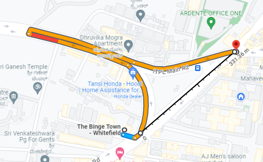 atajudeen's tweet photo. @BLRTrafficIdeas @blrtraffuckd - Hoodi One way doesnt make any sense -- One way traffic are meant to increase of flow rate., where as current system implemented exactly does the opposite -- add more blocks -- transit which is hardly 300m -- extended to 1.1km with a "U" turn.. https://t.co/0o30vNgmRo