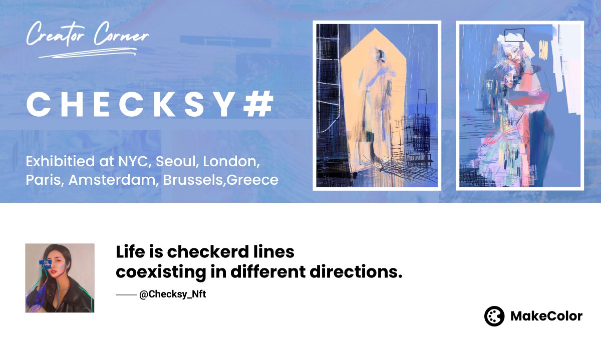 alphagroup_xyz's tweet photo. We would like to introduce you an amazing NFT artist from Korea - Checksy.
Her artistic checkered lines artworks are very unique and incredible. We love the awesome imagination from @Checksy_Nft
Link below!
#makecolor #NFTCommunity #nftart #nft #NFTs #nftcollectors #nftcreator https://t.co/m7OL7gHaDP