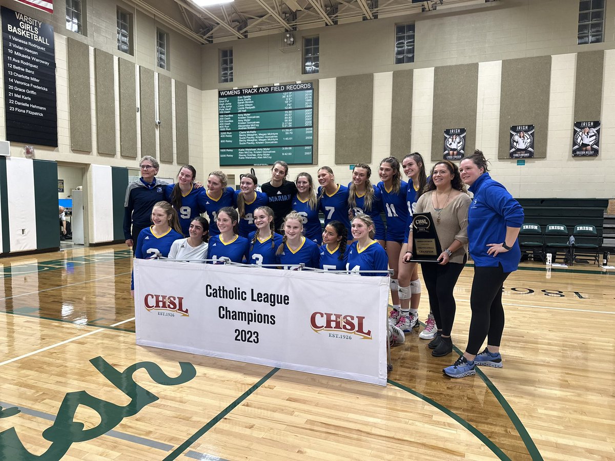 marianathletics's tweet photo. @CHSL1926 CHAMPS! For the 18th time in school history and the 4th straight year, the Mustangs capture the Catholic League. 

Hats off to @suaarrows. They are a gritty, well coached team that we look forward to following in the @OHSAASports tournament! 

#MarianStrong https://t.co/8u4MvBD8oV