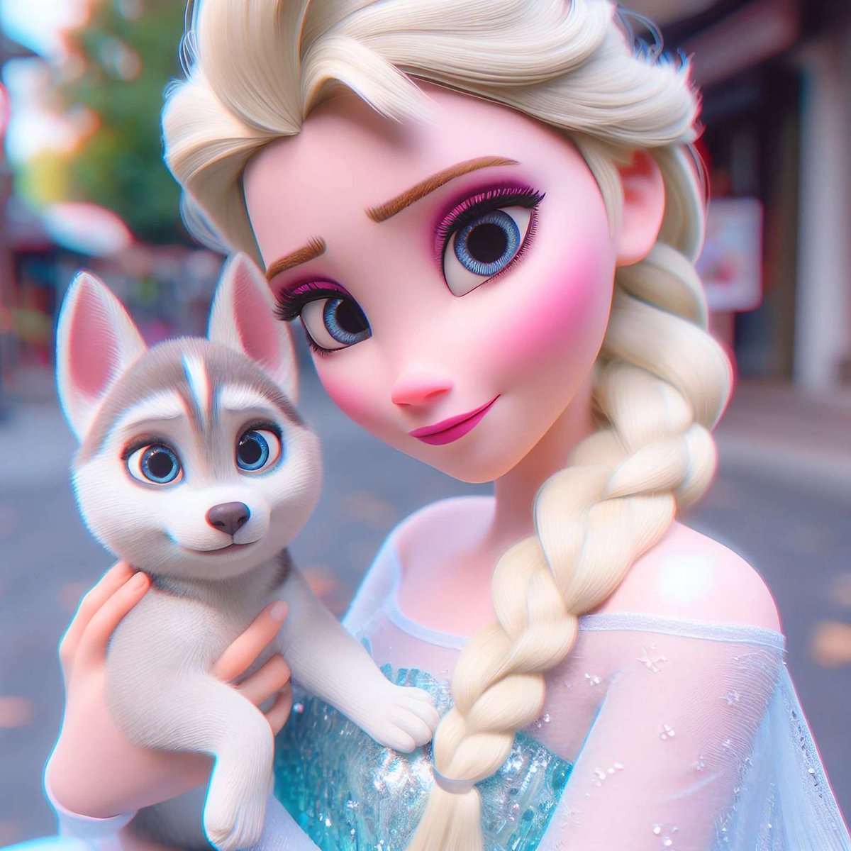 Elsa with a puppy 😄

It's cool how the AI generates the realistic lens fringing or chromatic aberration...

#elsa
#frozen
#frozen2
#disney