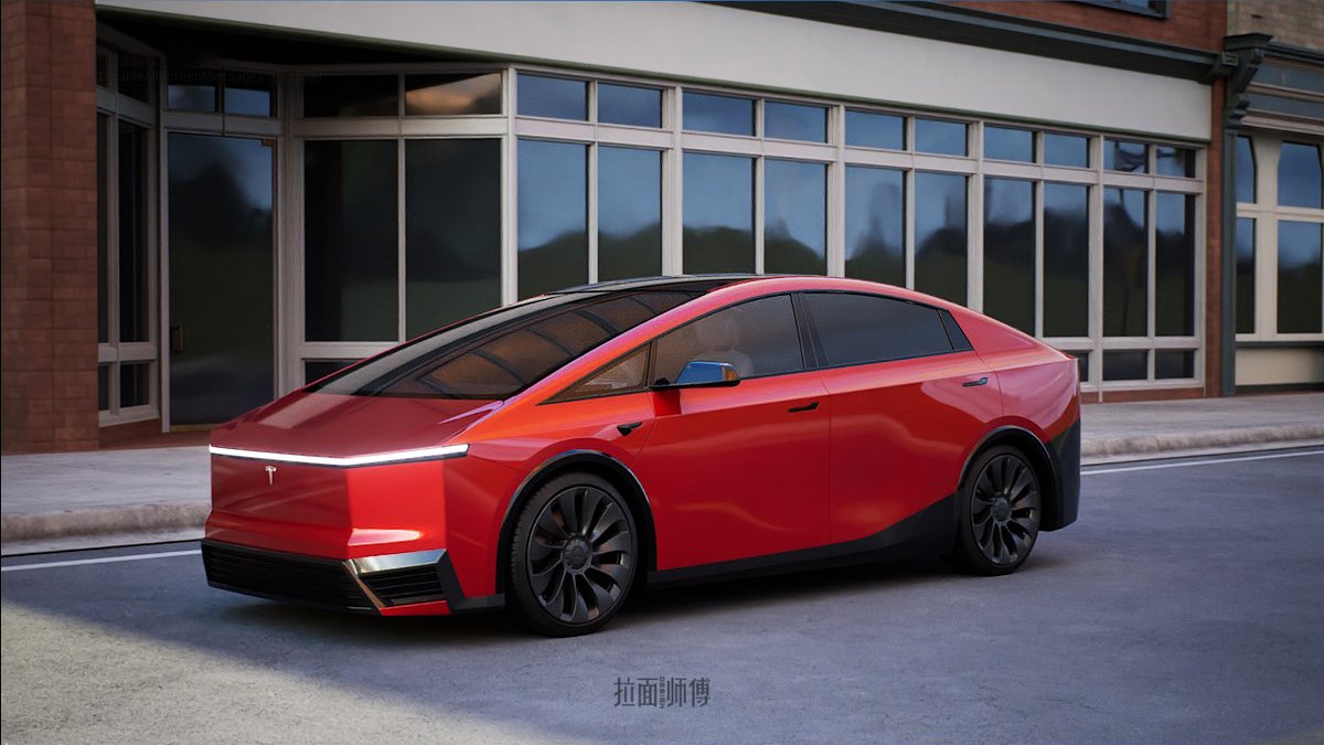 LaMianDesign's tweet photo. Tesla Model 2? But I want to name it model B. The 2D idea came from Motor 1. @Motor1com . There are 15 renderings in total. But X can only upload 4 photos. https://t.co/H8EEe1V3em