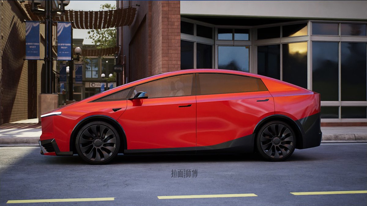 LaMianDesign's tweet photo. Tesla Model 2? But I want to name it model B. The 2D idea came from Motor 1. @Motor1com . There are 15 renderings in total. But X can only upload 4 photos. https://t.co/H8EEe1V3em