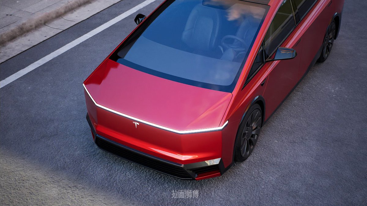 LaMianDesign's tweet photo. Tesla Model 2? But I want to name it model B. The 2D idea came from Motor 1. @Motor1com . There are 15 renderings in total. But X can only upload 4 photos. https://t.co/H8EEe1V3em