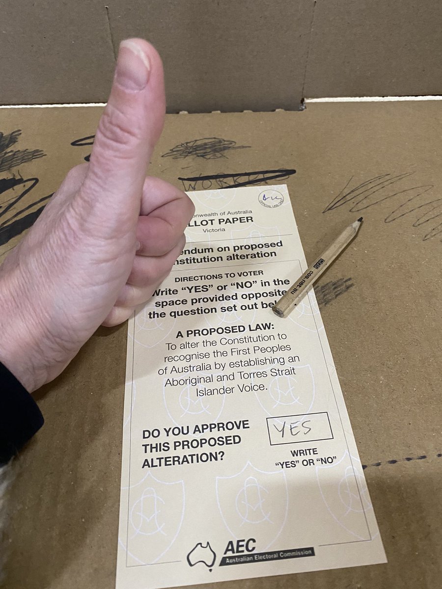 tweetjane44's tweet photo. Done. Yes to progress #YES2023 #Yes23 #Yes23au https://t.co/CpZPxb3kuK