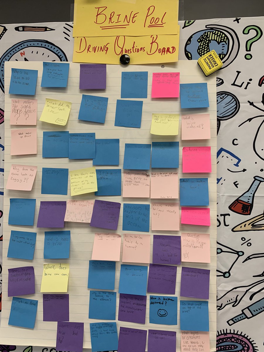 Exciting exploration about the brine pool #phenomenon by @HowittMS 6th grade scientists!! They developed a driving question board and developed models to unravel the mystery of the brine pool. #StudentInquiry #NGSS