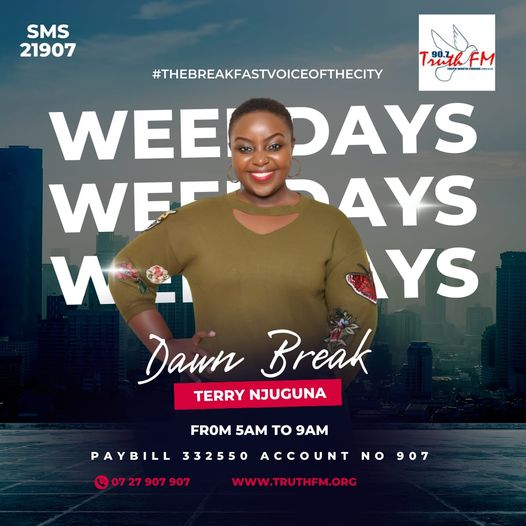 Truthfmkenya's tweet photo. As this Friday ushers us into the 𝒘𝙚𝒆𝙠𝒆𝙣𝒅, so shall God usher You into your realm of abundant peace, blessings, wisdom, and understanding. 
Join @terryseih on #DawnBreak #TheBreakfastVoiceOfTheCity #WhereYourWeekendStarts https://t.co/8ojQyamIWM