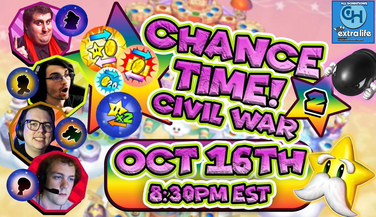 very VERY toxic game of Mario Party tonight with  <a href="/stasipantsis/">Stasi</a> <a href="/Draco655/">Draco655</a> <a href="/TourdeKart/">Tour de Kart</a> - 4K will be up on Sunday!
Up Next: another go at my personal favorite past time: CHANCE TIME CIVIL WAR!!!!
