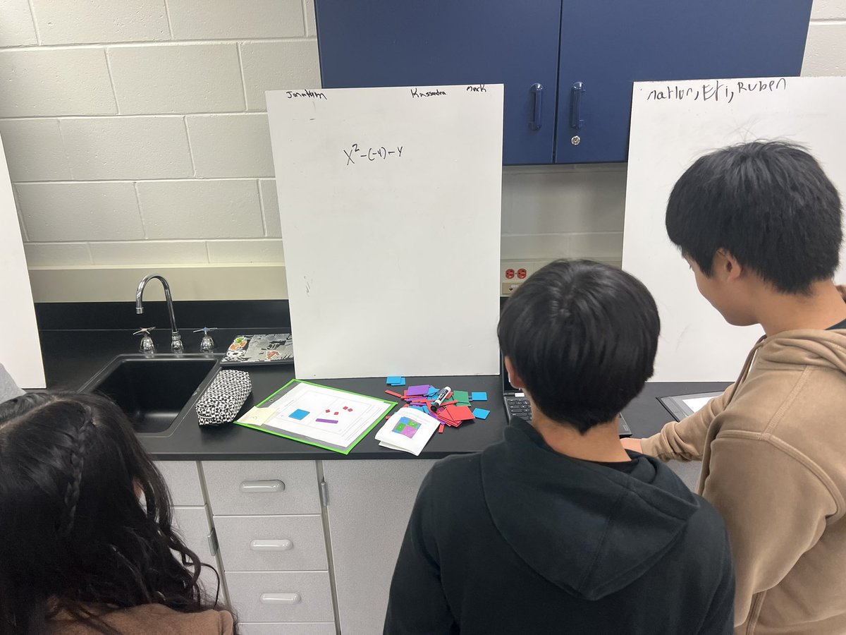 DunlapSarahe's tweet photo. ‘I don’t have anywhere to put VNPs in a science lab.’ ‘My kids can’t handle algebra tiles.’ 

Eighth graders rocking algebra tiles in a science lab! https://t.co/EszgIOJXjA
