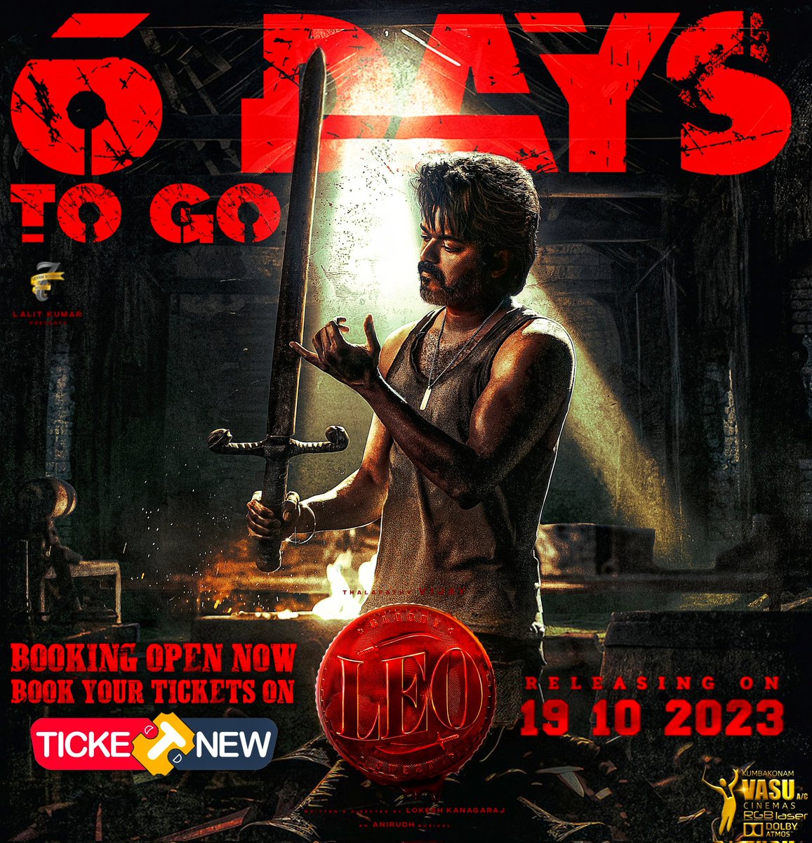 vasutheatre's tweet image. Bloody Sweet Bookings in our screen
6 Days to go
#Leo #LeoAtVasu
Book your tickets in @TicketNew 
#Vasu #DolbyAtmos