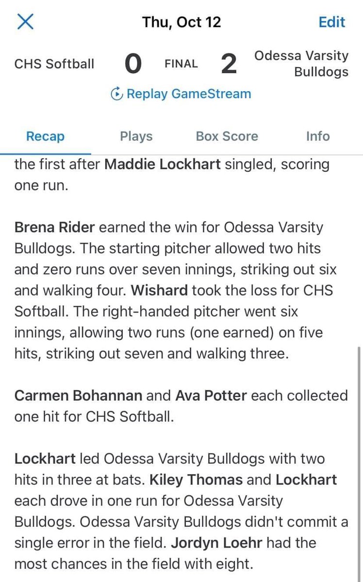 CHS Softball tweet media