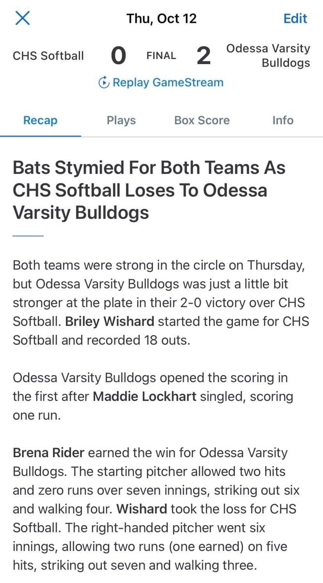 CHS Softball tweet media