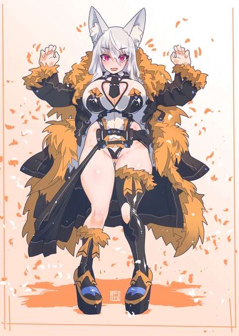 昼飯前の落書きデザイン025「ガオー…… ってハロウィンの練習中だよ 感想言わなくていい 言わなくていい 言ーうーな-- コラッ」 