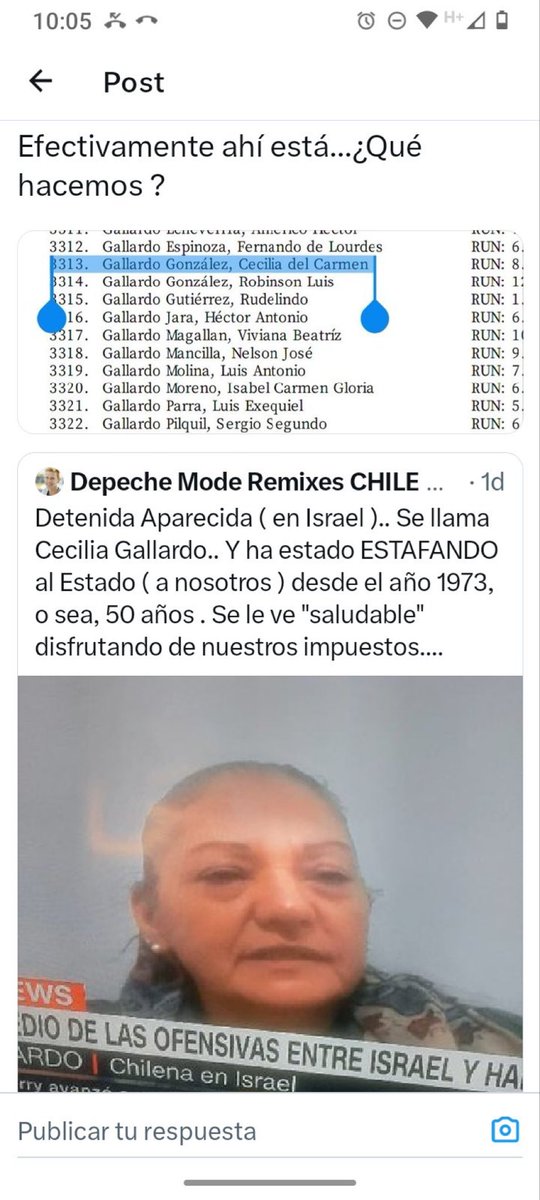 carreragonzalo's tweet photo. La detenida desaparecida que resucitó en Israel está en la nómina recibiendo de por vida dinero de tus impuestos. Cuántos más hay en esa condición tramposa ? Cuántos militares hay presos pagando condenas falsas ? https://t.co/h5epz9WLm6