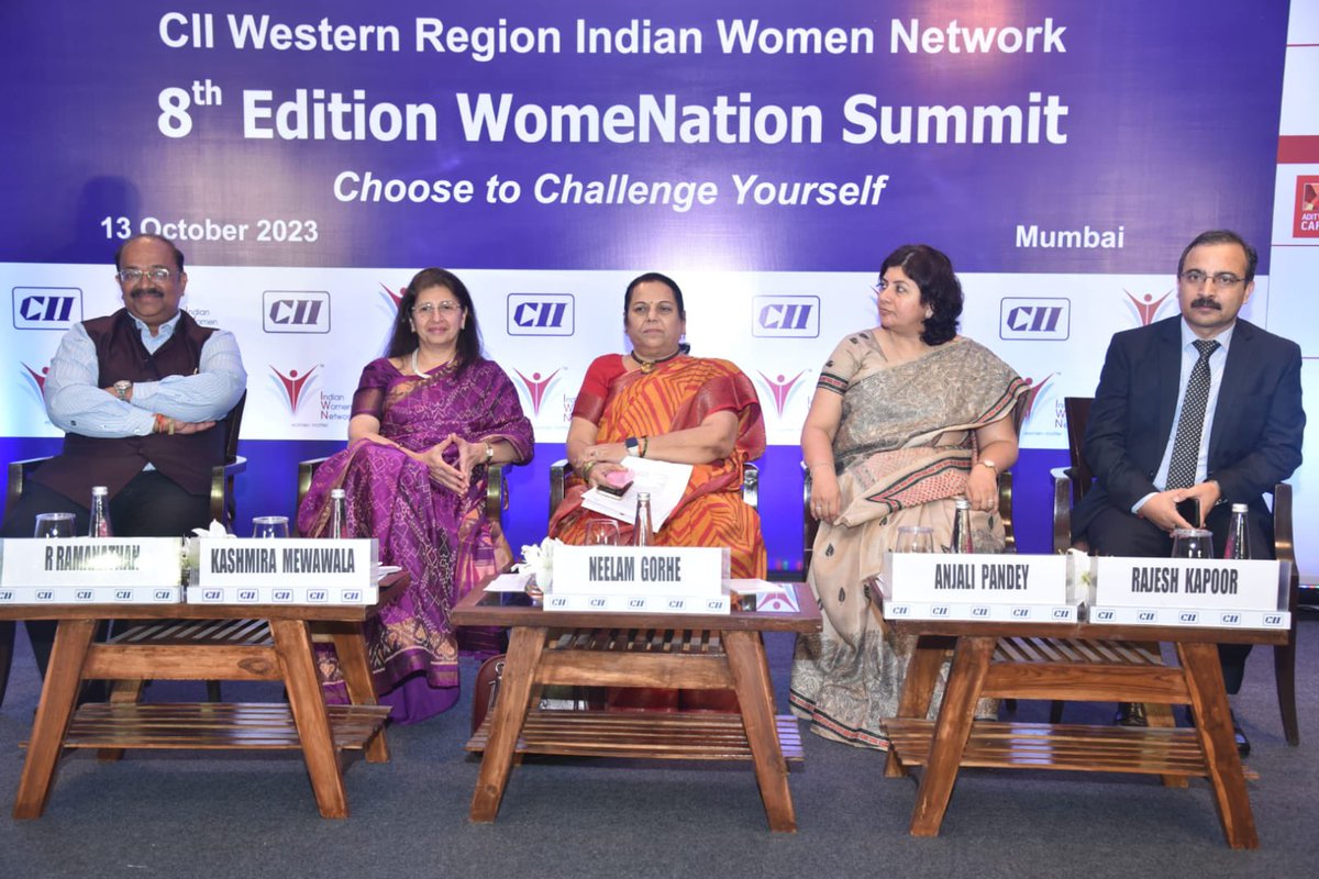 CII4WR's tweet photo. Glimpses here from @CII_IWN  8th Edition of CII WomeNation Summit 2023.

@CMOMaharashtra @Dev_Fadnavis @smritiirani @CIIEvents @neelamgorhe @TamannaInamdar @wep_community @NinadKarpe #women @krmewawala @Cummins @TanishqJewelry @GroupVimson https://t.co/YvlIpWHZSC